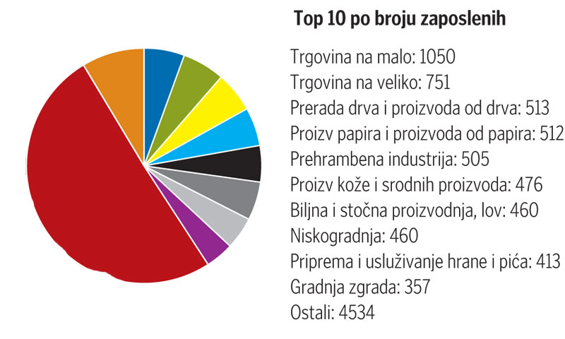 Top 10 po broju zaposlenih