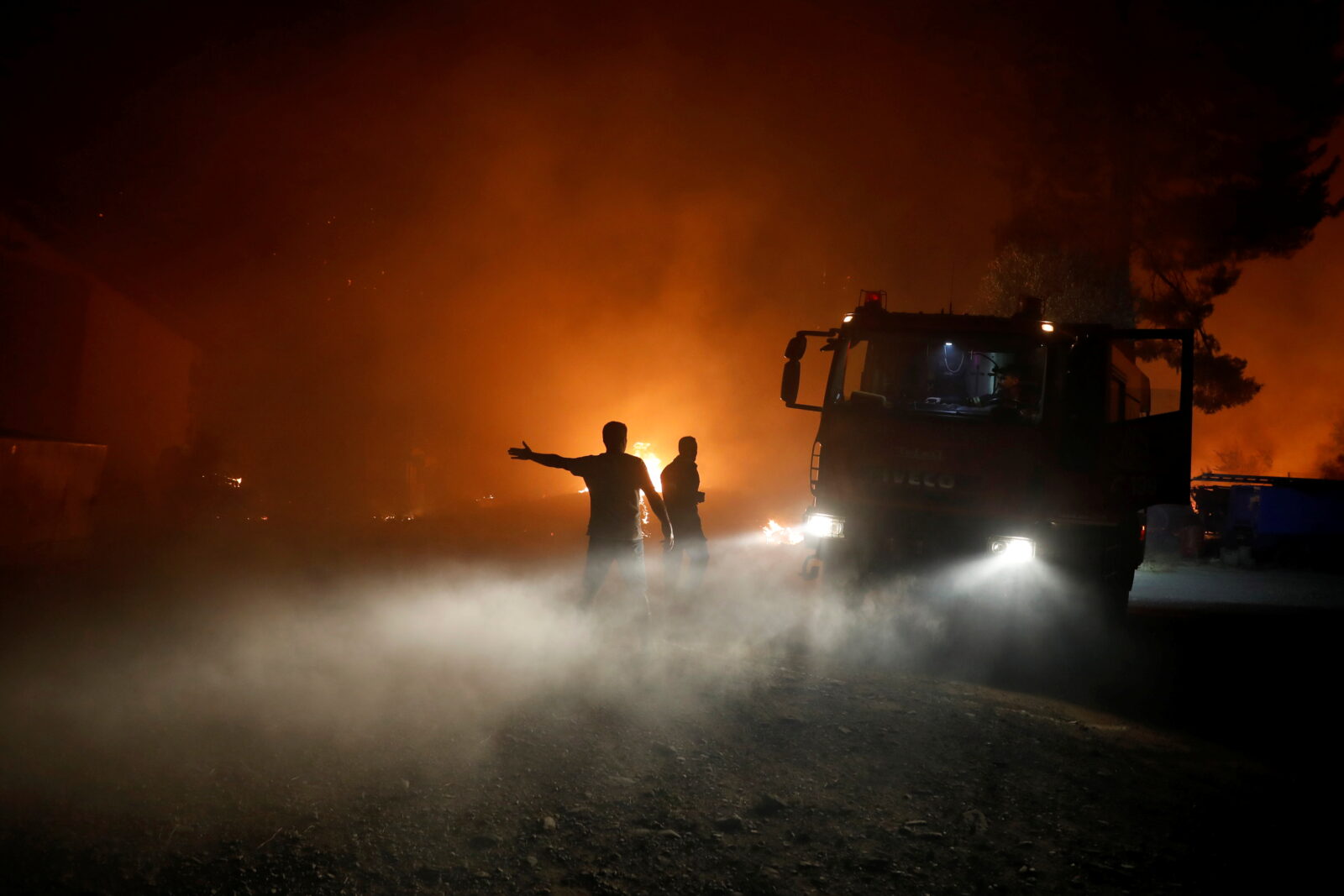 Wildfire erupts on Evia island