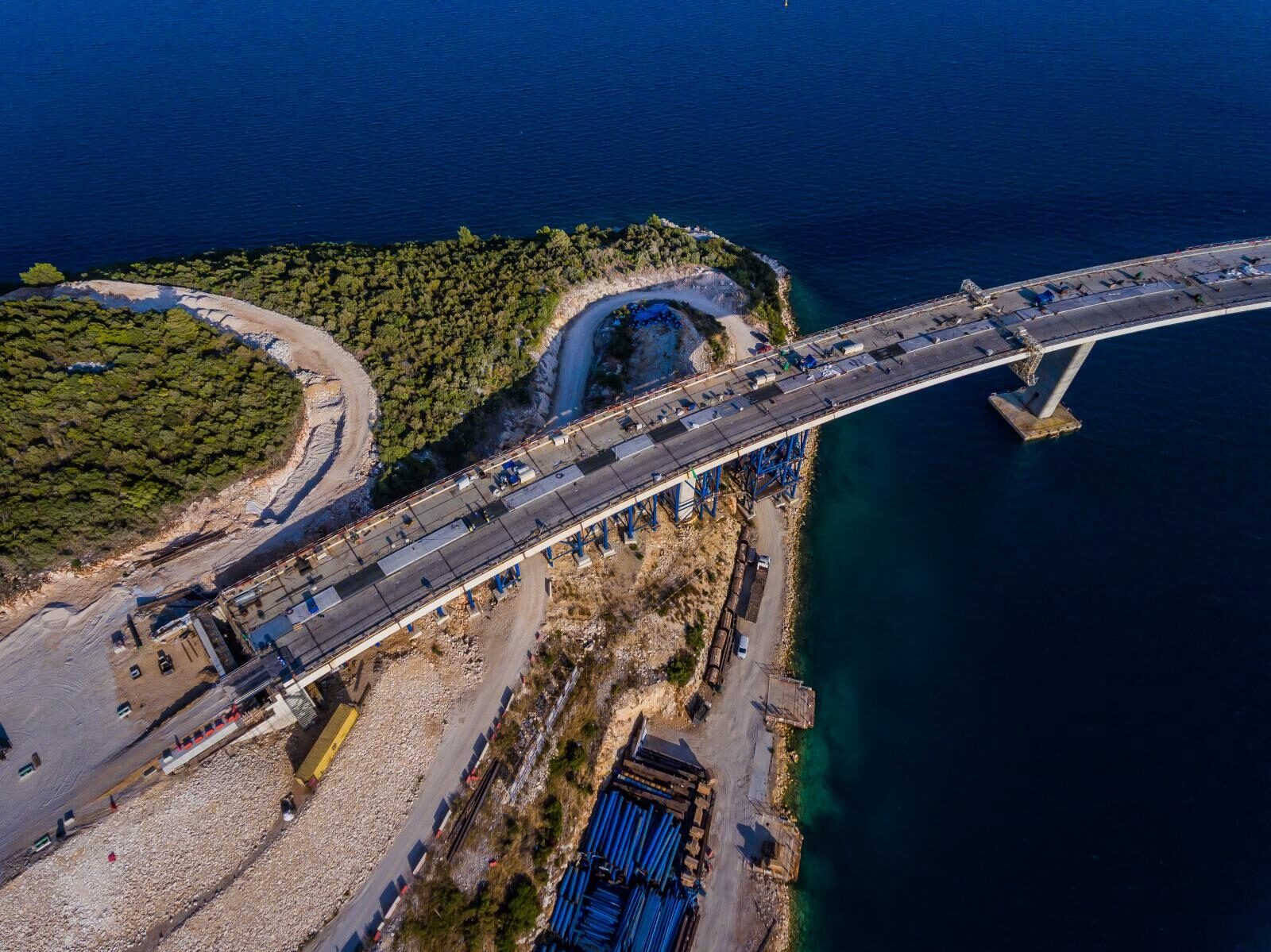 Fotografije iz zraka Pelješkog mosta