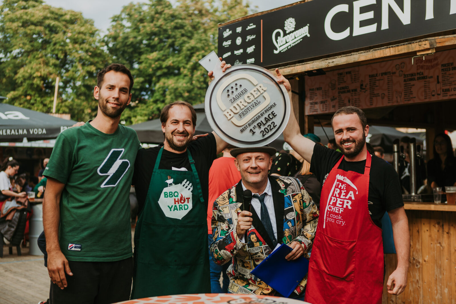 Nikola Lekić- organizator, Davor Šušković-BBQ Hot Yard, Marko Petar Orešković- voditelj i Goran Vrabec- Volim ljuto