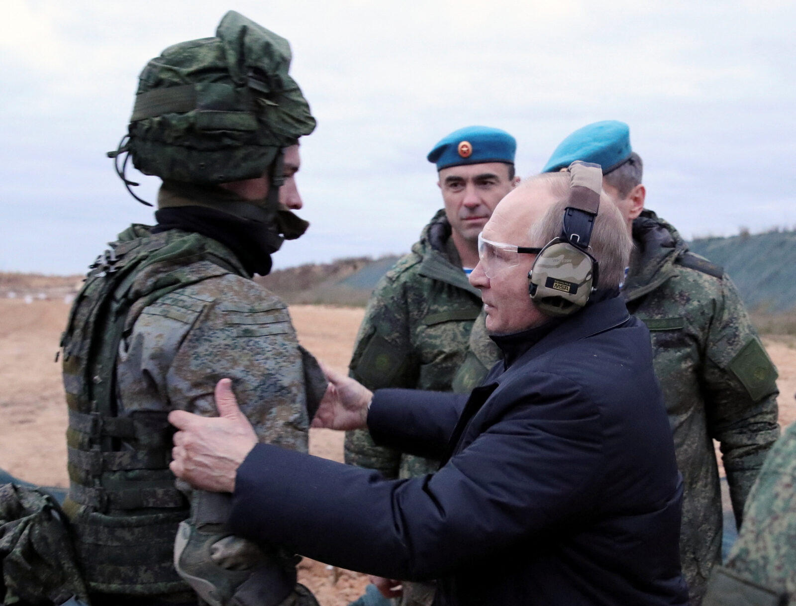 Russian President Vladimir Putin inspects preparations of mobilised reservists at a military training centre in Ryazan Region