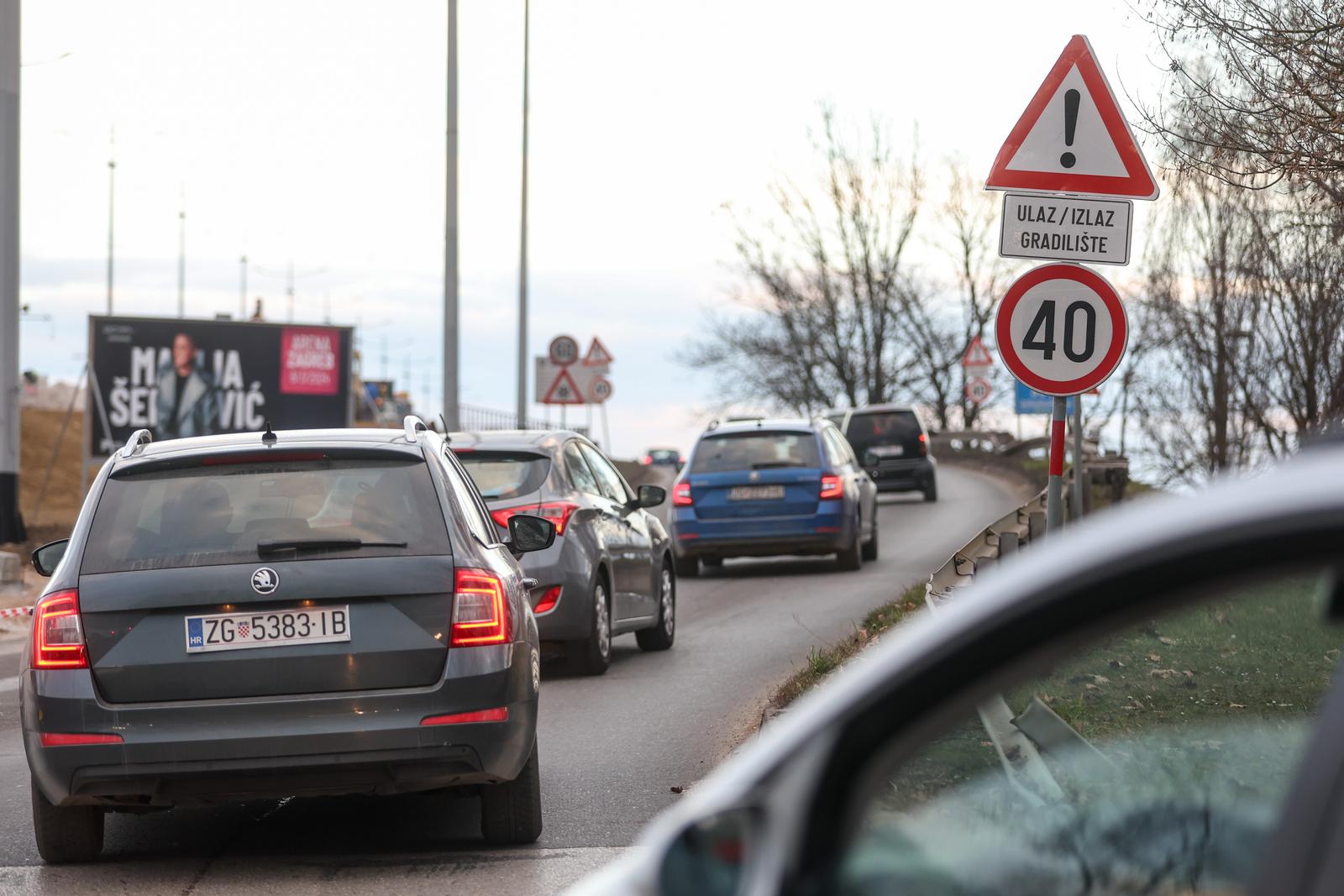 Zagreb: Velike gužve na prilazu Jadranskom mostu zbog gradnje privremene prometnice