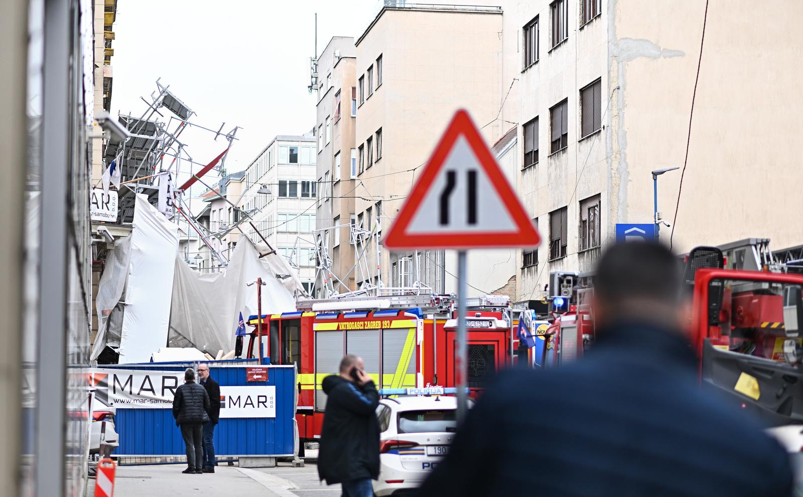 Zagreb: Urušila se skela sa zgrade u Petrinjskoj ulici