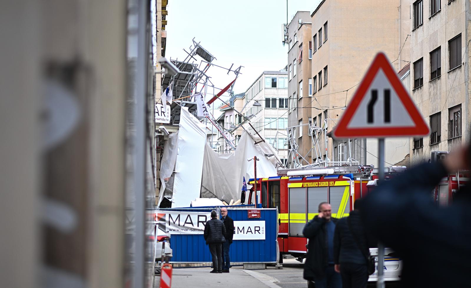 Zagreb: Urušila se skela sa zgrade u Petrinjskoj ulici